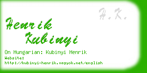 henrik kubinyi business card